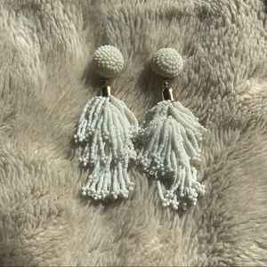 NWOT White Tassel Earrings